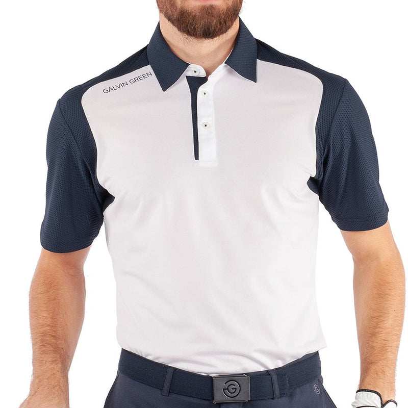 Galvin Green Massimo Ventil8+ Polo Shirt - White/Navy