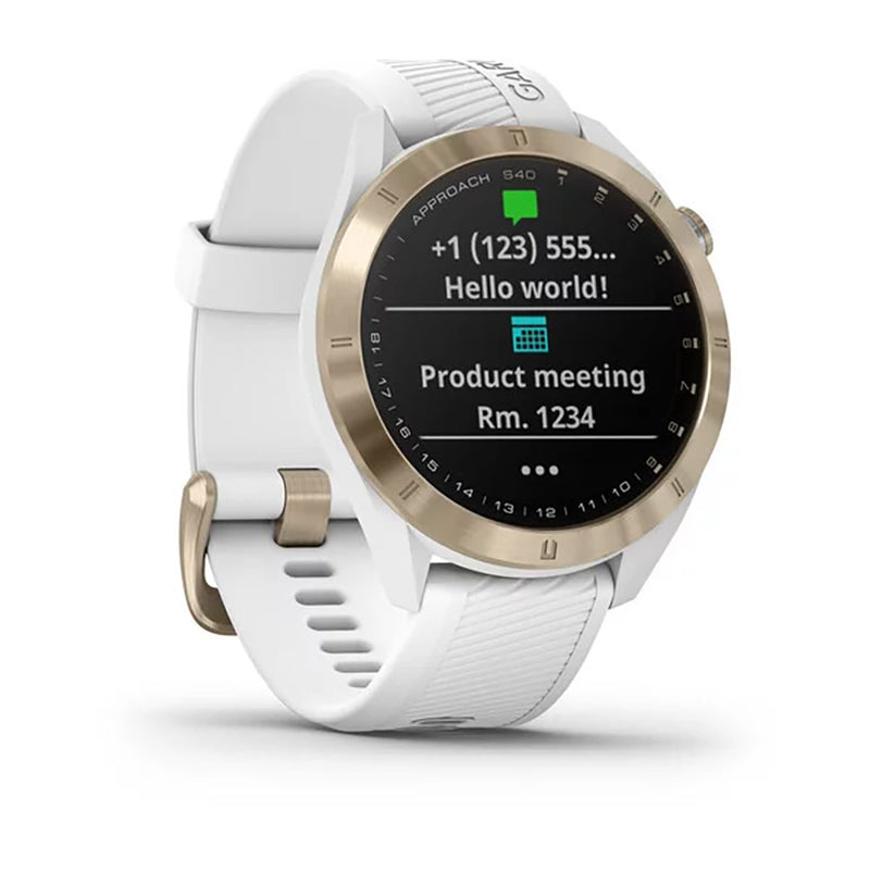 Garmin Approach S40 GPS Watch - White/Gold