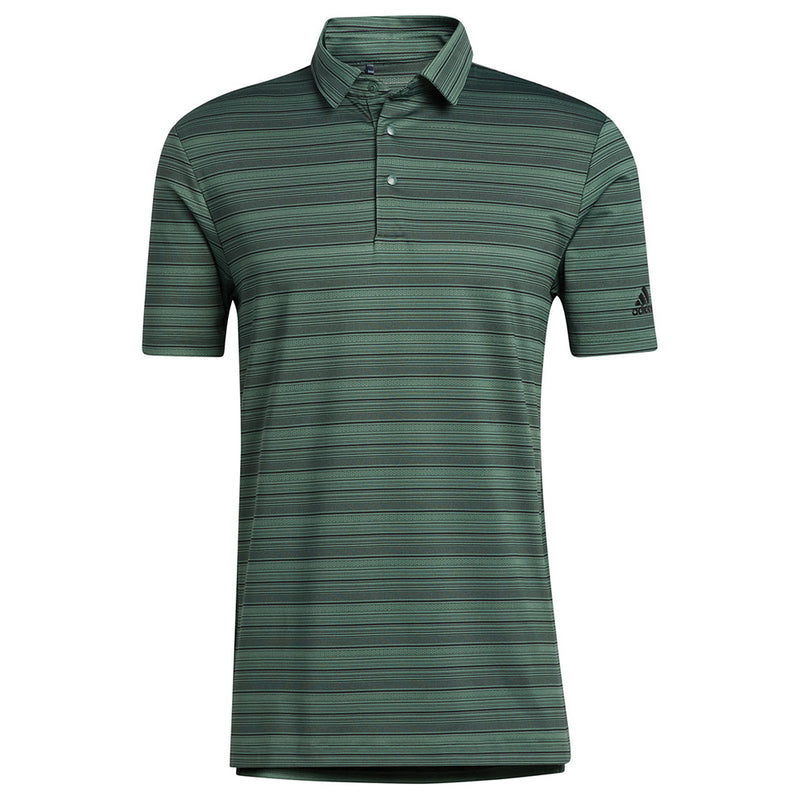 adidas Heather Snap Polo Shirt - Green Oxide/Black