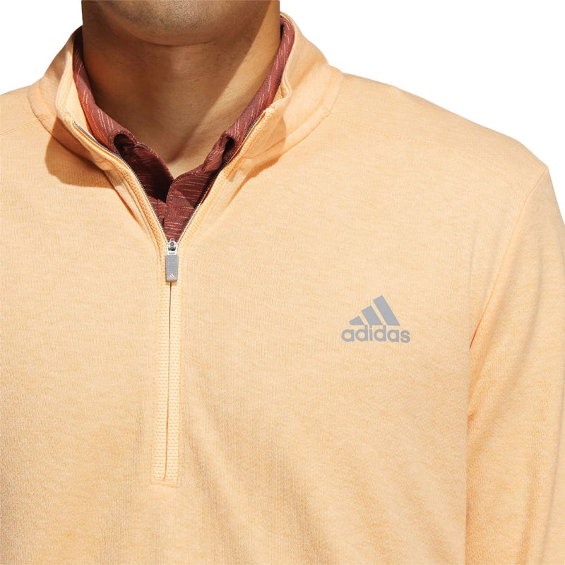 adidas 3-Stripe 1/4 Zip Sweater - Acid Orange