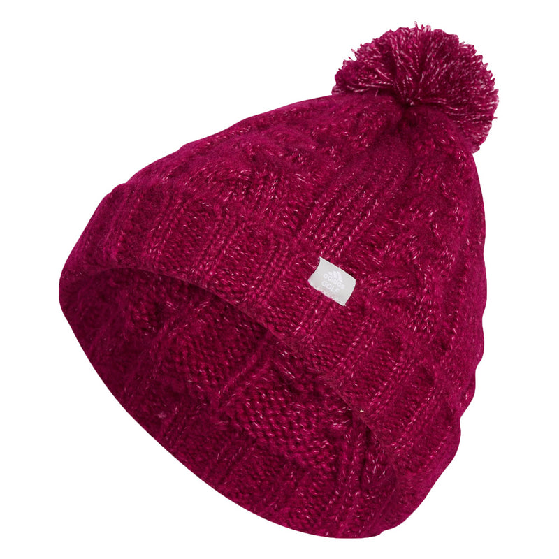 adidas Ladies PomPom Beanie - Power Berry