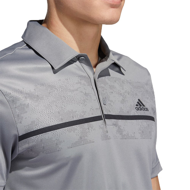 adidas Chest Print Polo Shirt - Grey Three