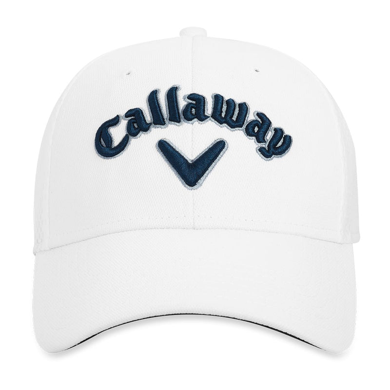 Callaway Mesh Fitted Cap - White/Navy/Silver