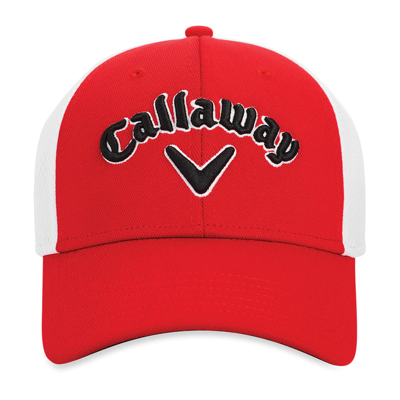 Callaway Mesh Fitted Cap - Red/White/Black