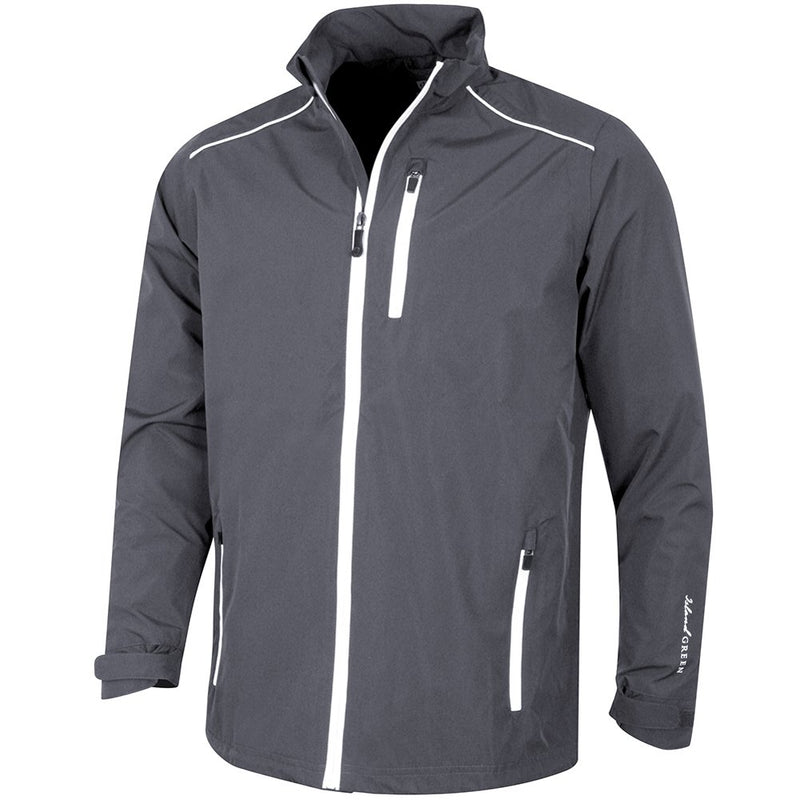 Island Green Waterproof Full Zip Jacket - Charcoal/White