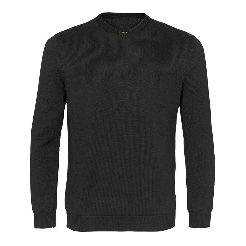 Island Green Supersoft Fine Knit V Neck Sweater - Black