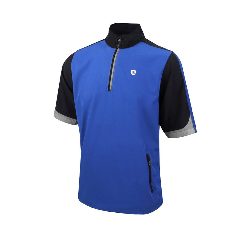 Island Green 1/4 Zip Short Sleeve Wind Top - Rich Blue/Grey