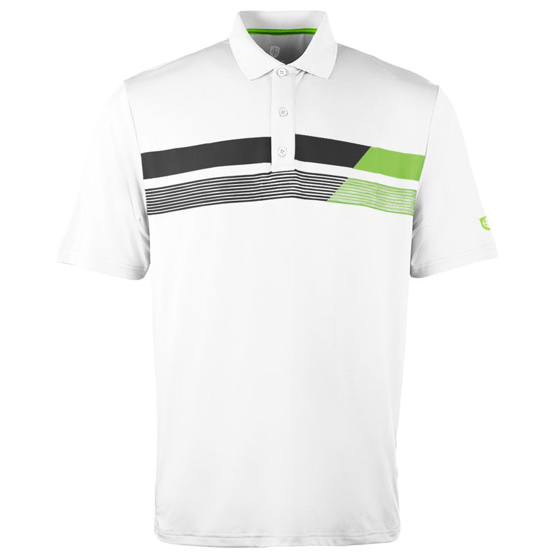 Island Green Asymmetric Print Polo Shirt - White