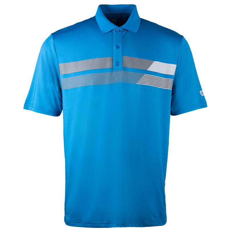 Island Green Asymmetric Print Polo Shirt - Marine