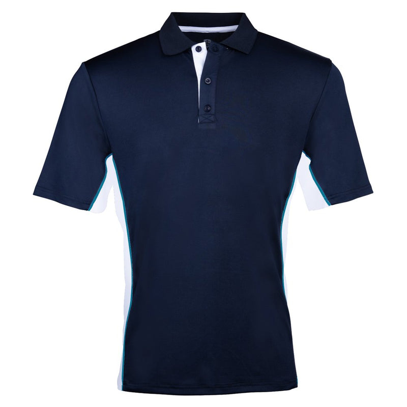 Island Green Panelled Polo Shirt - Navy/White