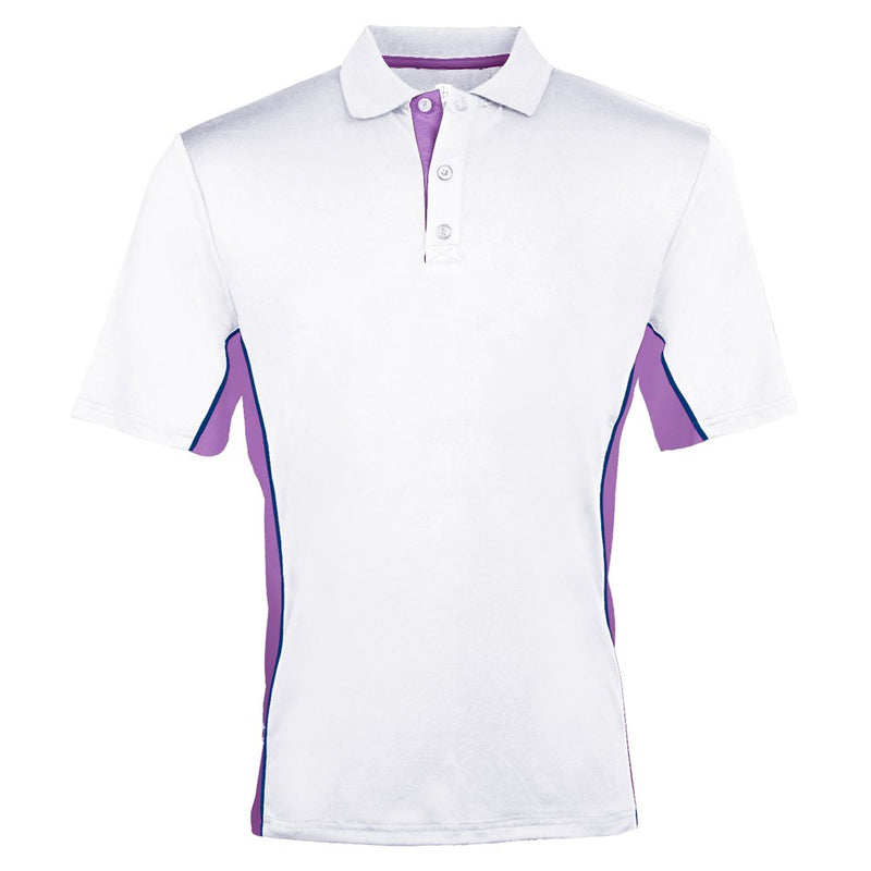 Island Green Panelled Polo Shirt - White/Mulberry