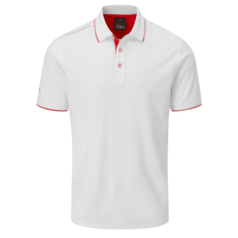 Oscar Jacobson Brandon Polo Shirt - White/Fiesta