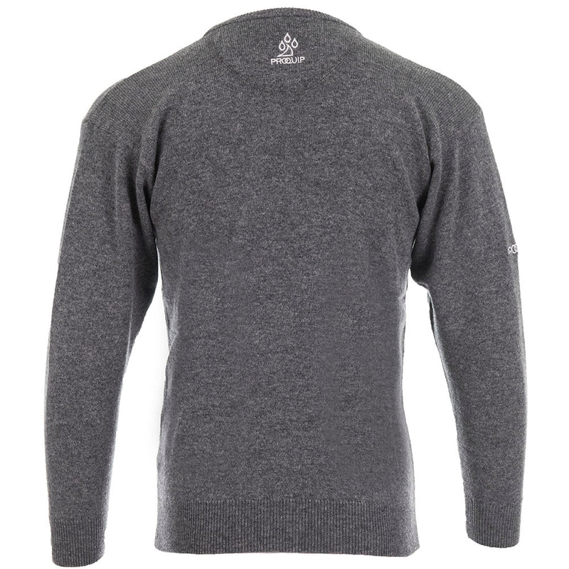 ProQuip Lambswool Water Repellent Crew Neck Golf Sweater - Grey Mix