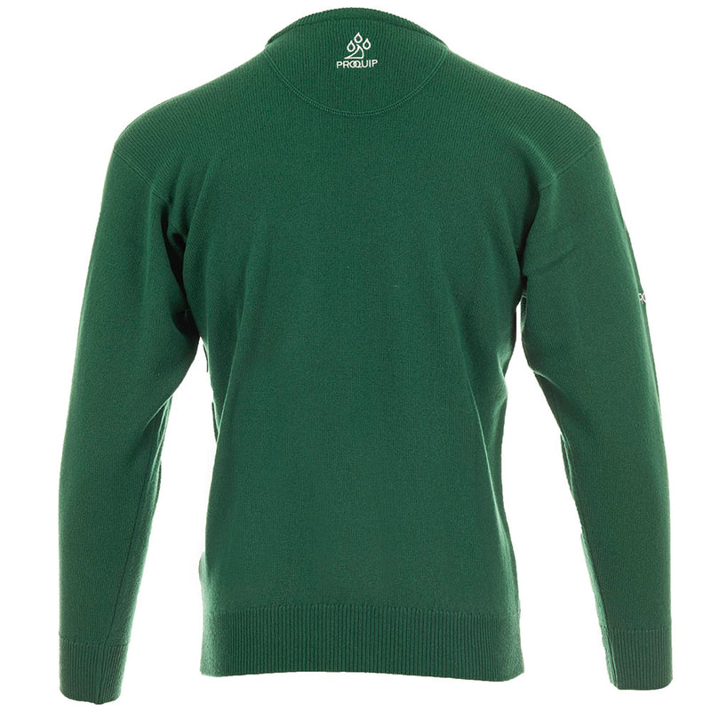 ProQuip Lambswool Water Repellent Crew Neck Golf Sweater - Grove Green