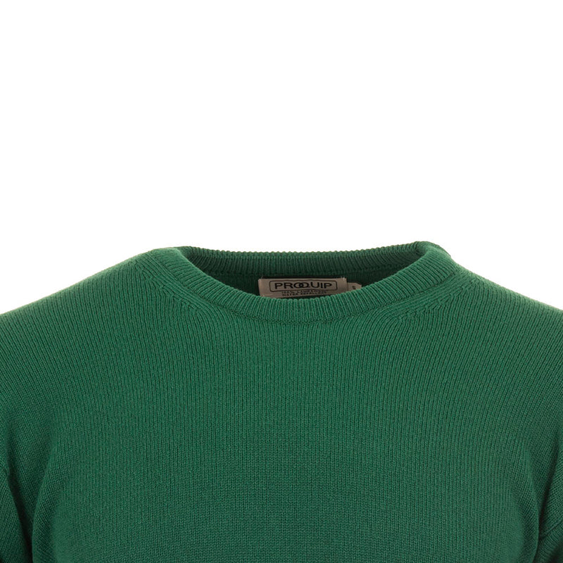 ProQuip Lambswool Water Repellent Crew Neck Golf Sweater - Grove Green