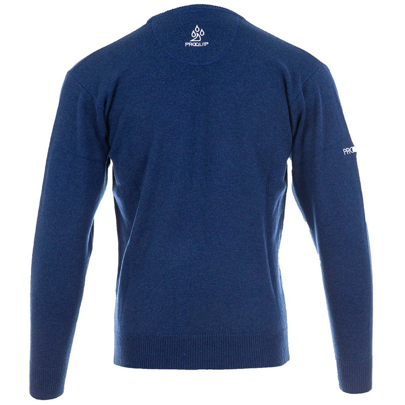 ProQuip Lambswool Water Repellent Crew Neck Golf Sweater - Mariner Blue