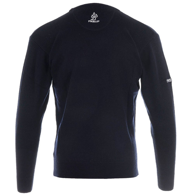 ProQuip Lambswool Water Repellent Crew Neck Golf Sweater - Navy