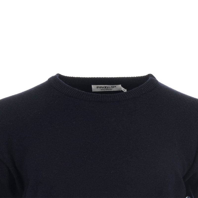 ProQuip Lambswool Water Repellent Crew Neck Golf Sweater - Navy