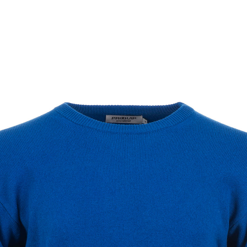 ProQuip Lambswool Water Repellent Crew Neck Golf Sweater - Persian Blue