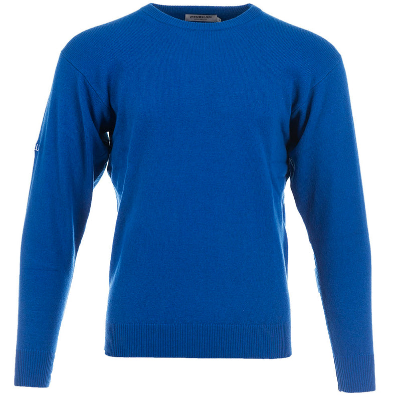 ProQuip Lambswool Water Repellent Crew Neck Golf Sweater - Persian Blue