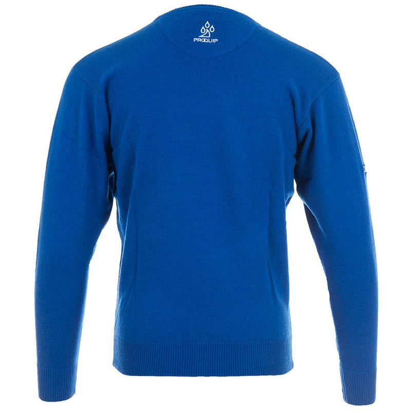 ProQuip Lambswool Water Repellent Crew Neck Golf Sweater - Persian Blue