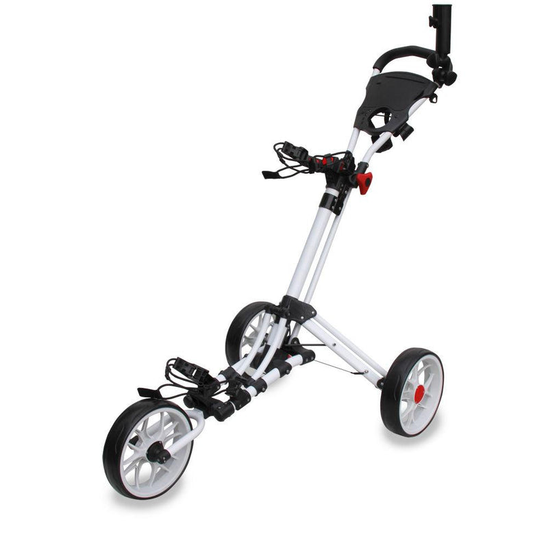 EzeGlide Smart Fold 3-Wheel Push Trolley - White