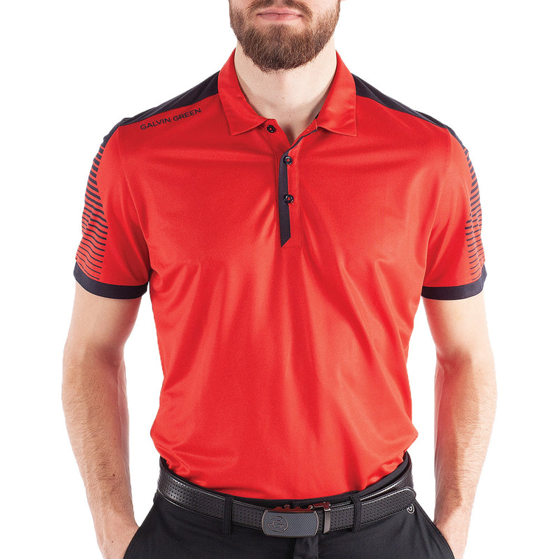 Galvin Green Marcus Polo Shirt - Red/Navy