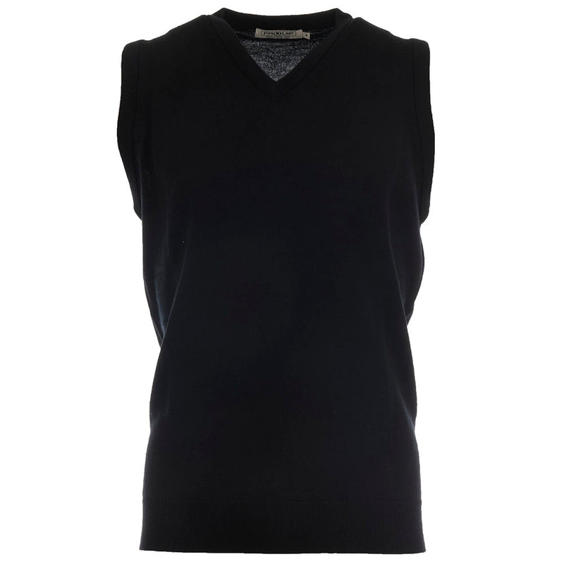 ProQuip Merino V-Neck Sleeveless Slipover - Black