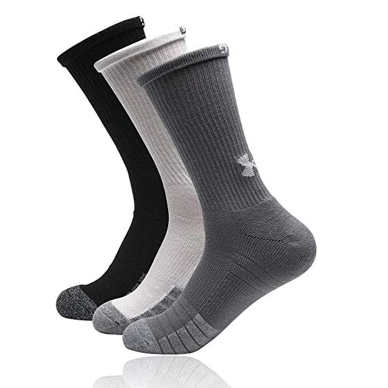 Under Armour Heatgear Crew Socks (3 Pack) - Black/Steel/White