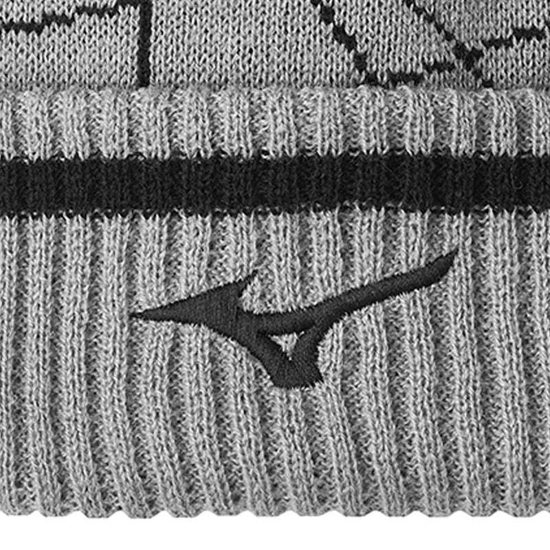 Mizuno Breath Thermo Graphic Beanie Hat - Grey