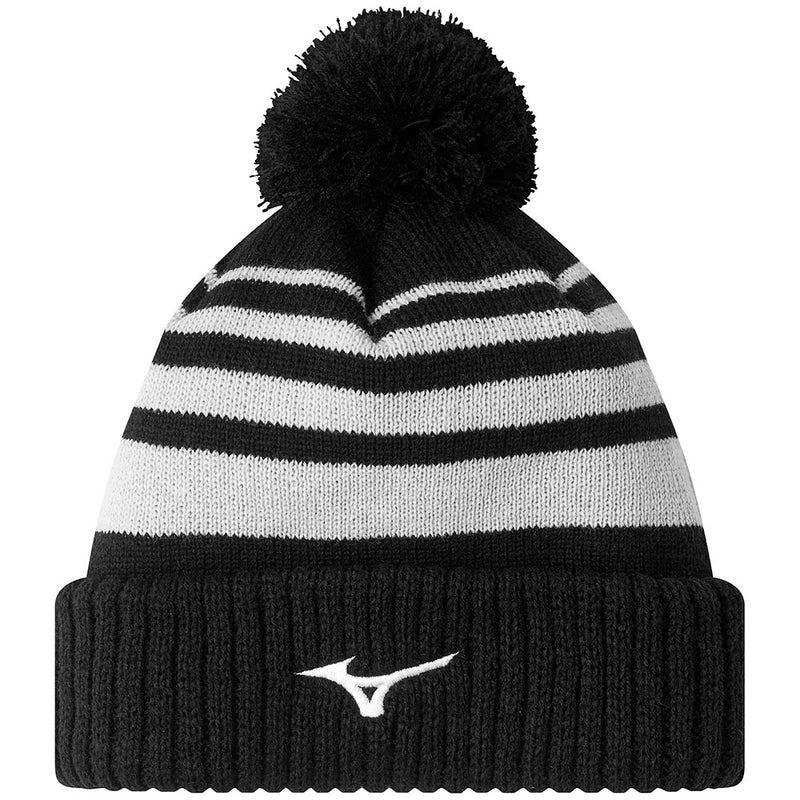 Mizuno Breath Thermo Pom Beanie Hat - Black