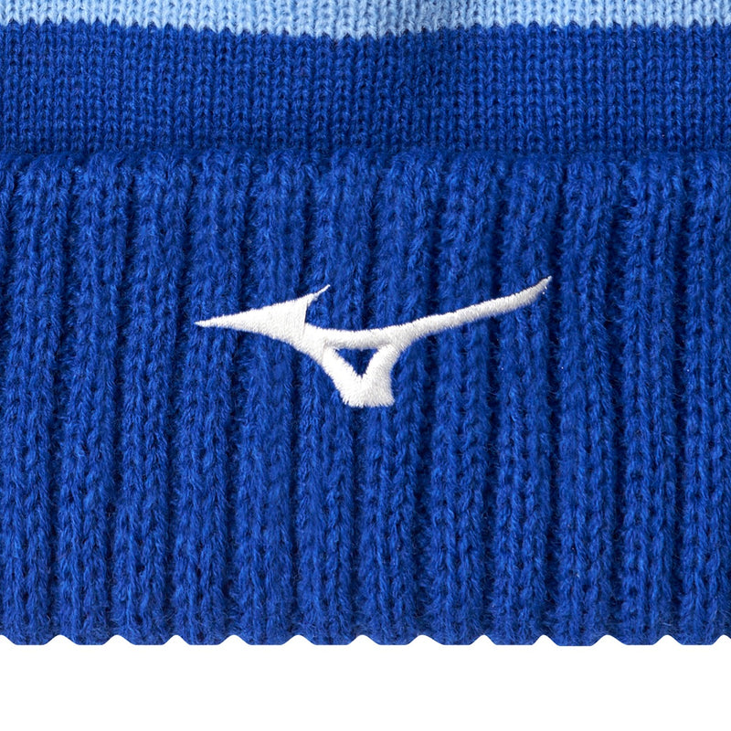 Mizuno Breath Thermo Pom Beanie Hat - Blue