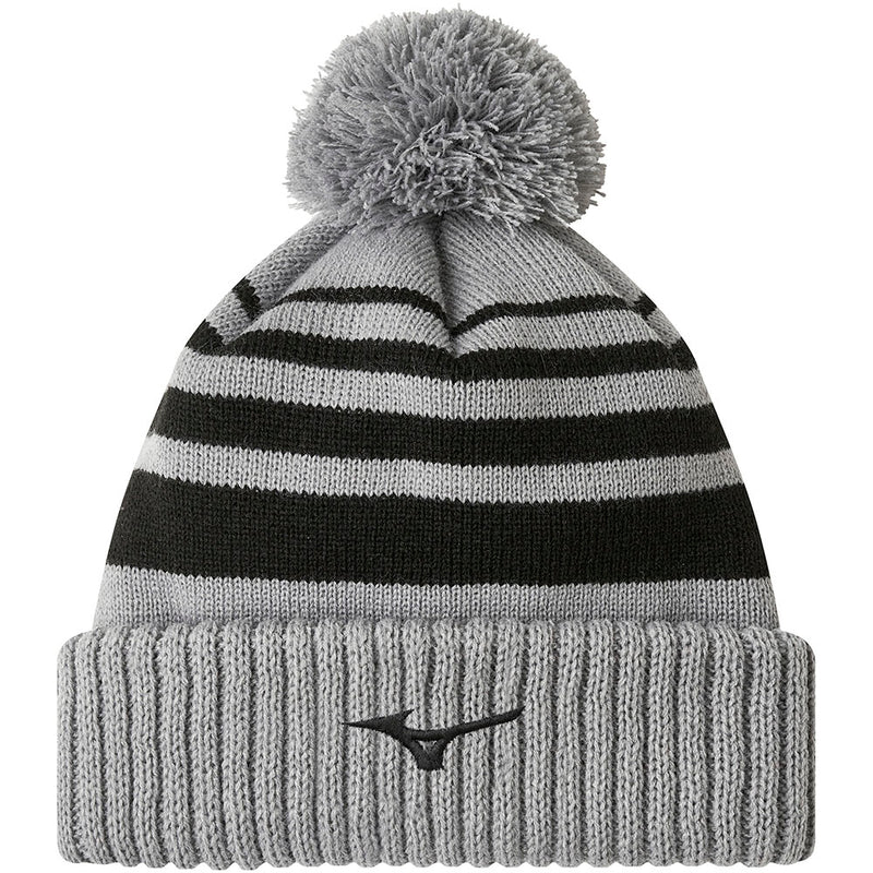 Mizuno Breath Thermo Pom Beanie Hat - Grey