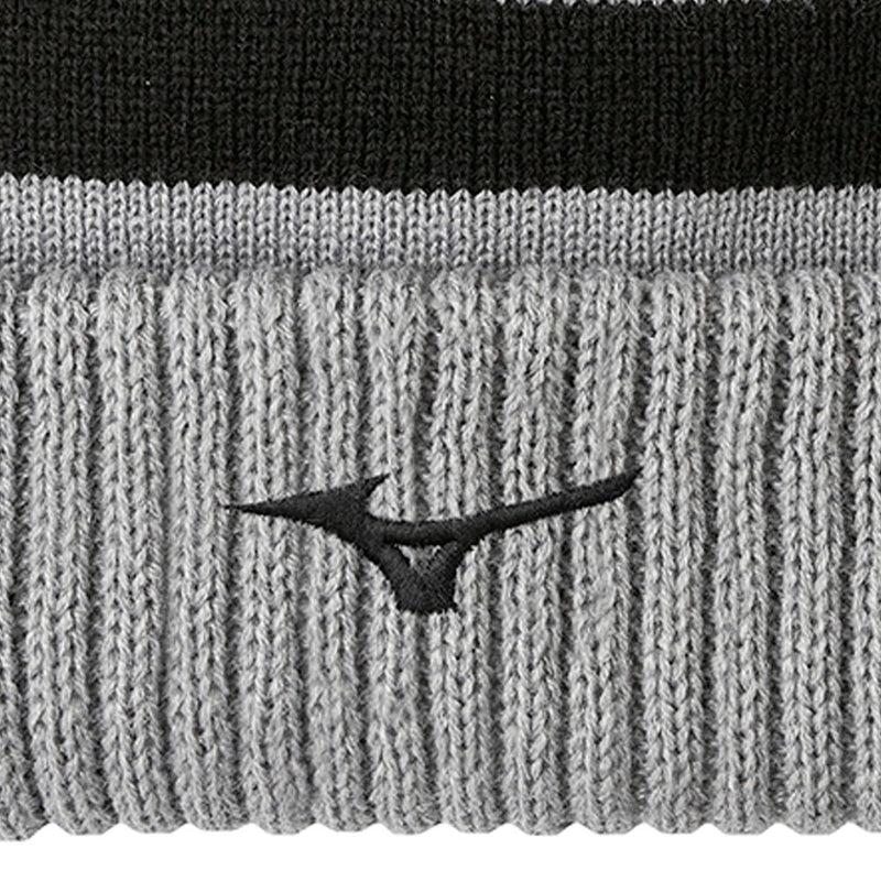 Mizuno Breath Thermo Pom Beanie Hat - Grey