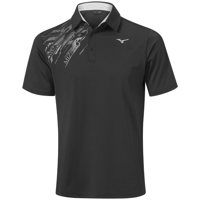 Mizuno Elite Print Polo Shirt - Black