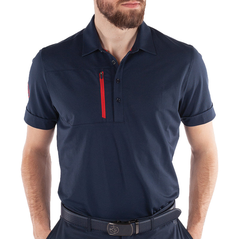 Galvin Green Morton Polo Shirt - Navy/Red