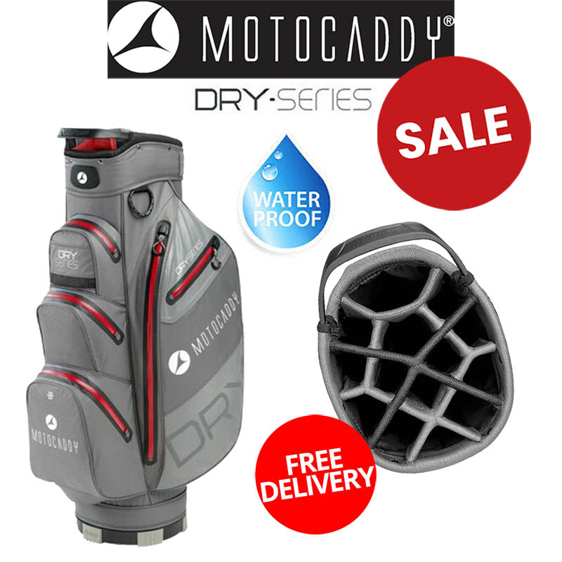 Motocaddy Dry Series Waterproof Cart Bag - Charcoal/Red