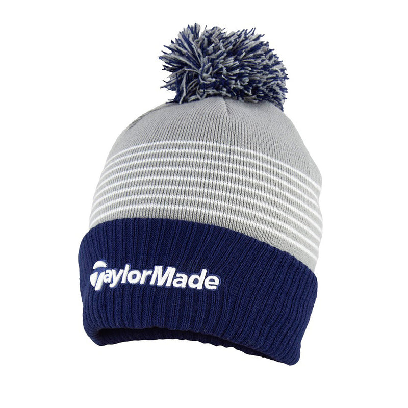 TaylorMade Bobble Beanie - Grey/Navy/White