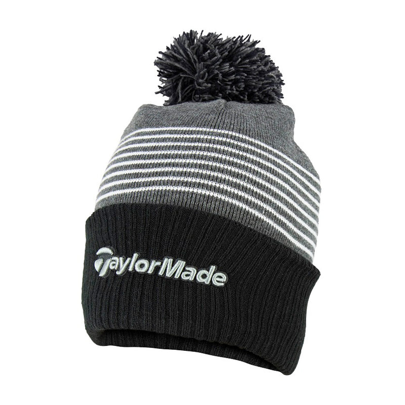 TaylorMade Bobble Beanie - Black/Grey/White