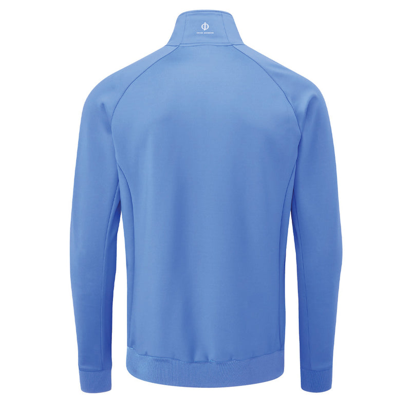 Oscar Jacobson Trent Tour 1/2 Zip Golf Sweater - Mid Blue