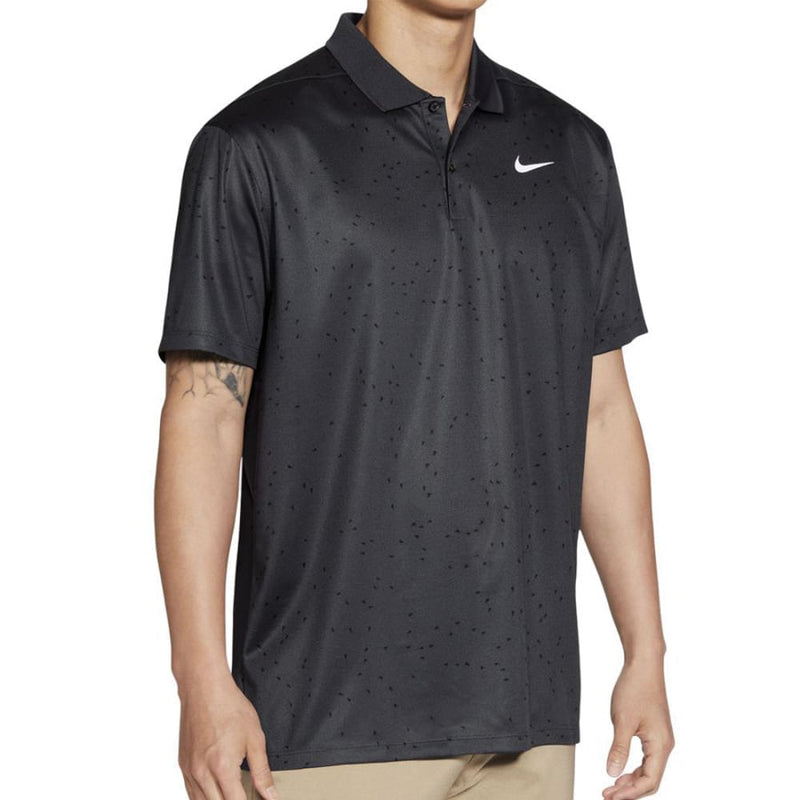 Nike Dry Victory Micro Print Polo Shirt - Smoke Grey/White