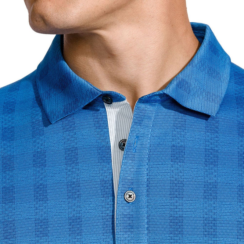 Nike Dri-FIT Plaid Polo Shirt - Blue/Silver