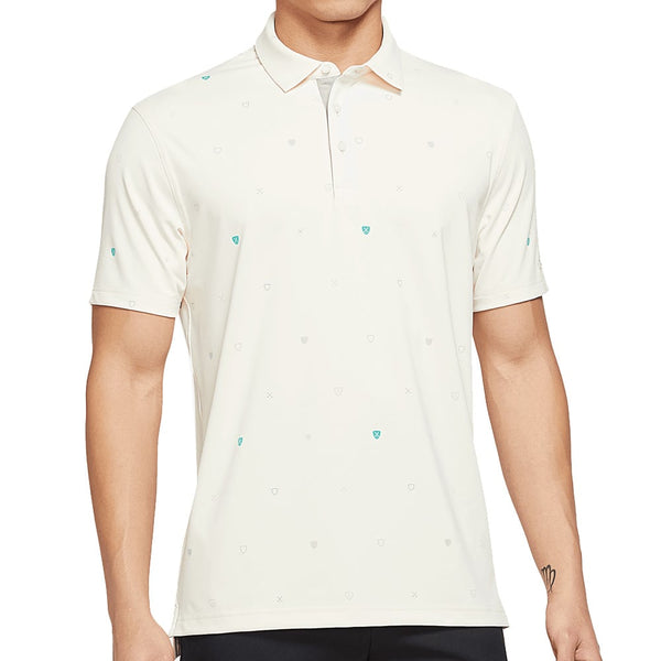Nike Dri-FIT Player Printed Polo Shirt - Coconut Milk/Brushed Silver