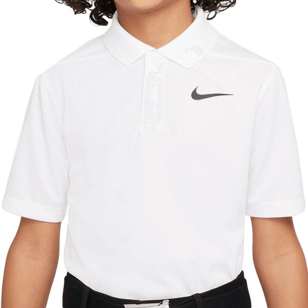 Nike Dri-FIT Victory Junior Solid Polo Shirt - White/Black