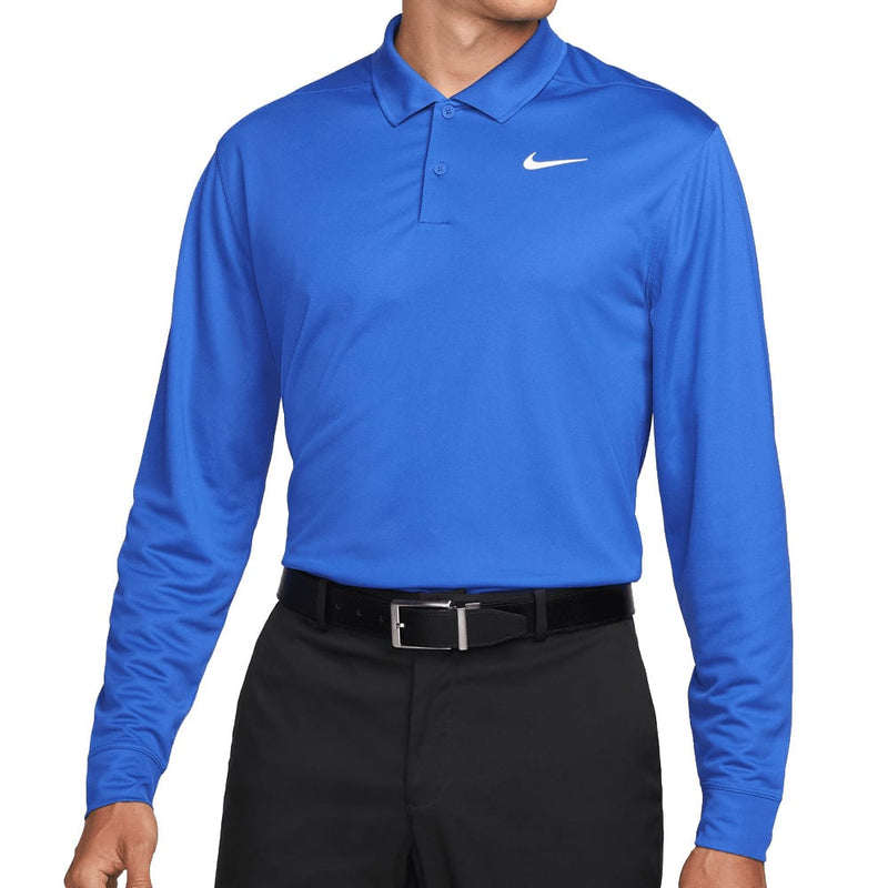 Nike Dri-FIT Victory Long Sleeved Polo Shirt - Game Royal/White