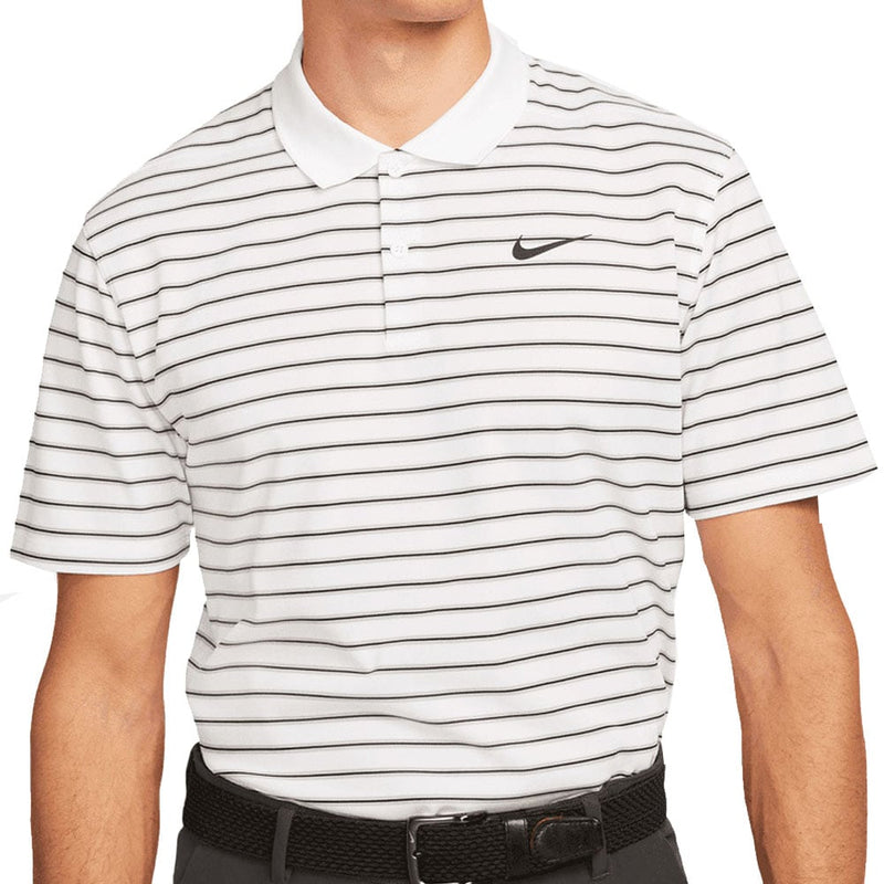 Nike Dri-FIT Victory Stripe Polo Shirt - White/Black