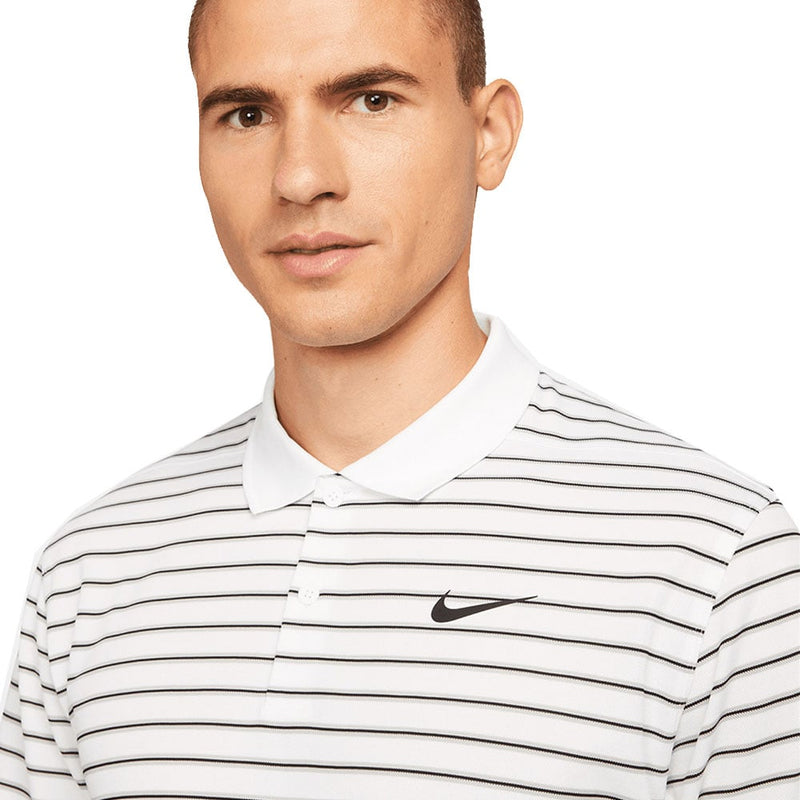 Nike Dri-FIT Victory Stripe Polo Shirt - White/Black