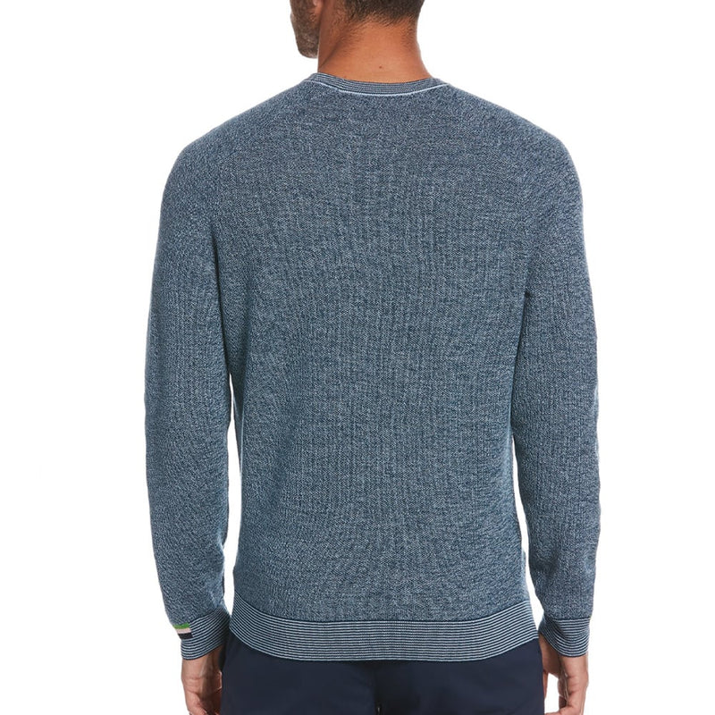 Original Penguin Birdseye Crew Neck Sweater - Real Teal Blue