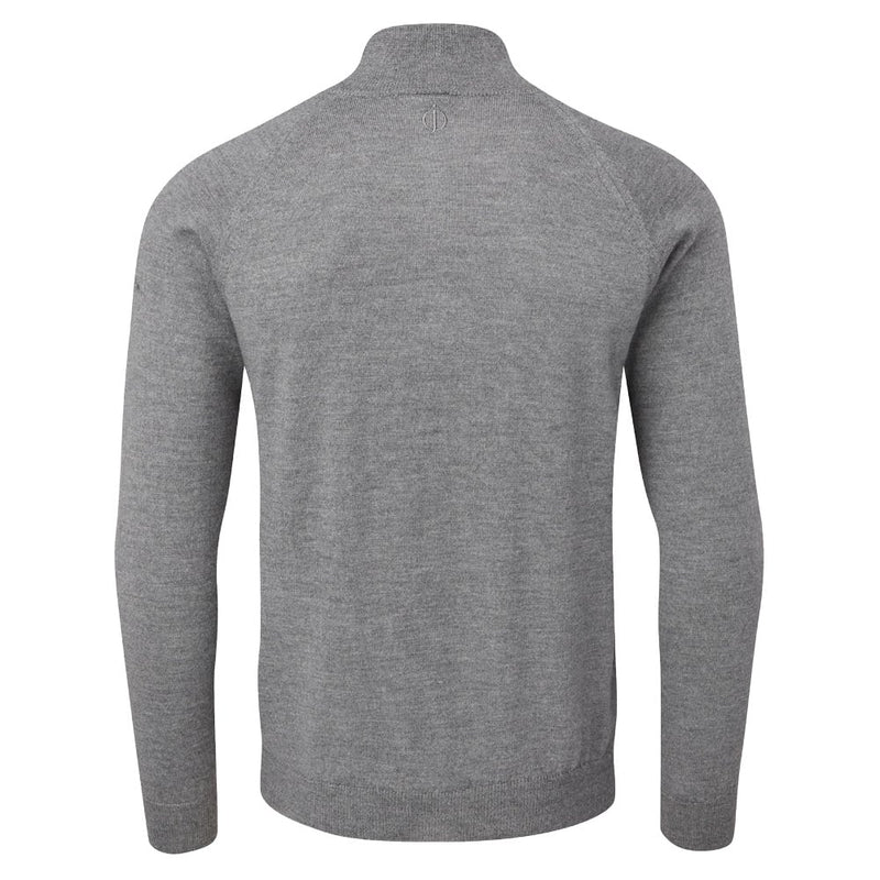 Oscar Jacobson Warwick Zip Neck Merino Sweater - Dark Grey