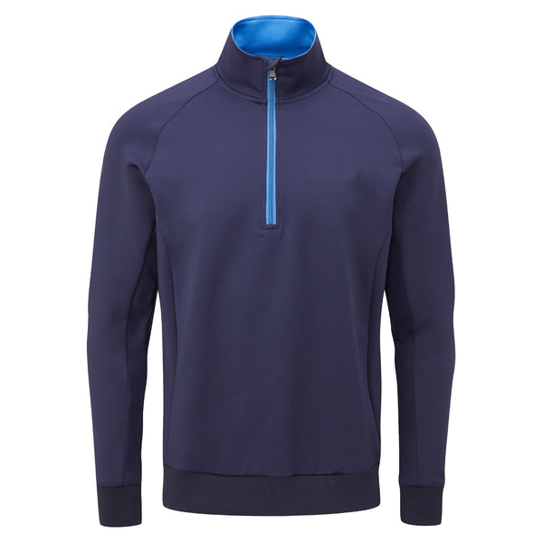 Oscar Jacobson Trent tour Zip Neck Sweater - Navy